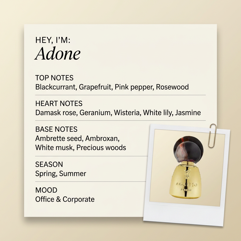 Agatho Parfum Adone fragrance profile card