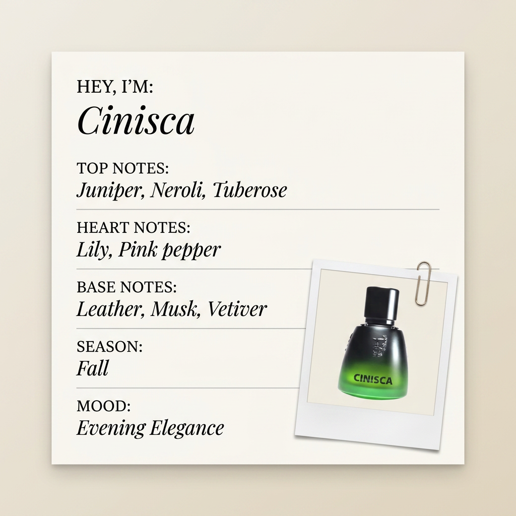 Agatho Parfum Cinisca fragrance profile card