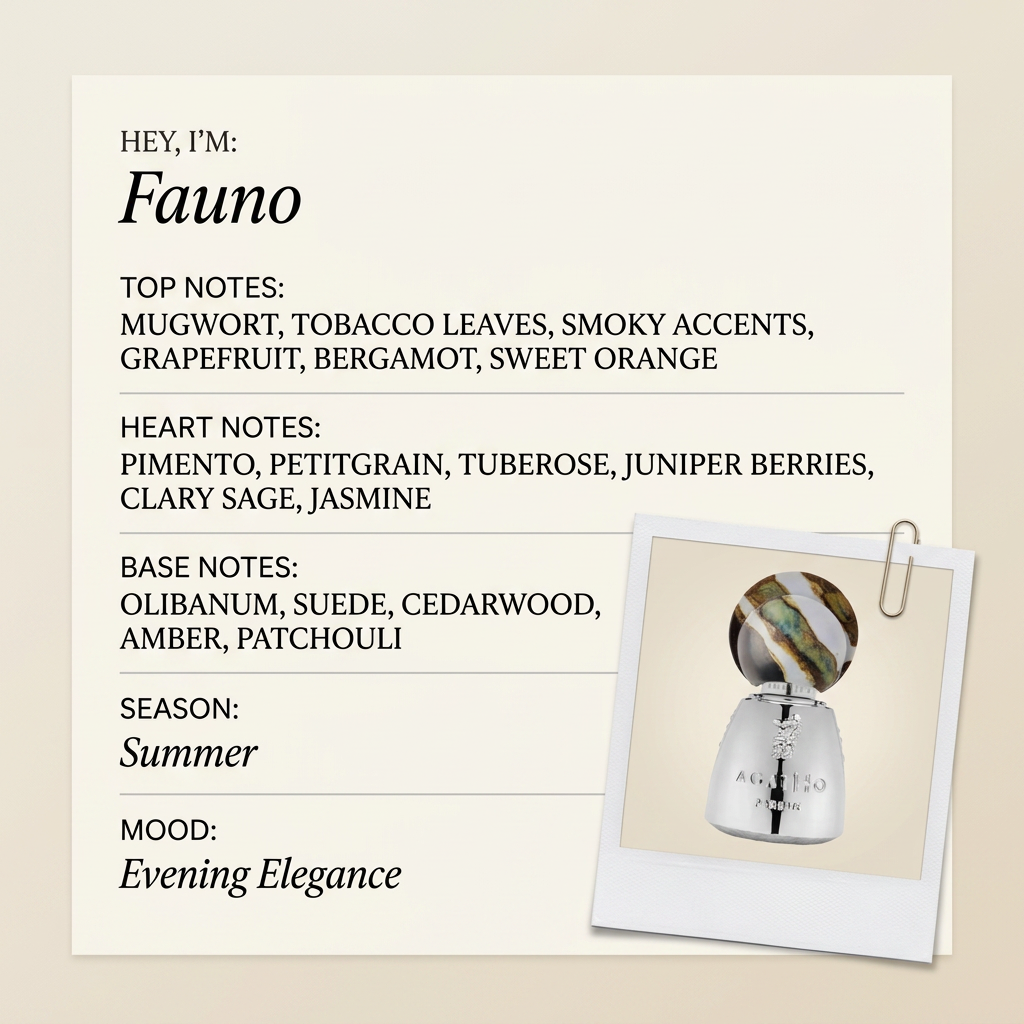 Agatho Parfum Fauno fragrance profile card