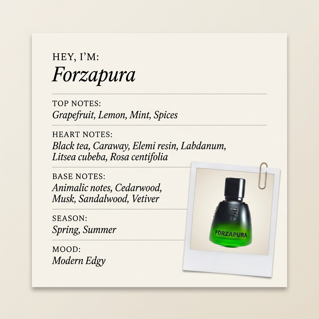 Agatho Parfum Forzapura fragrance profile card