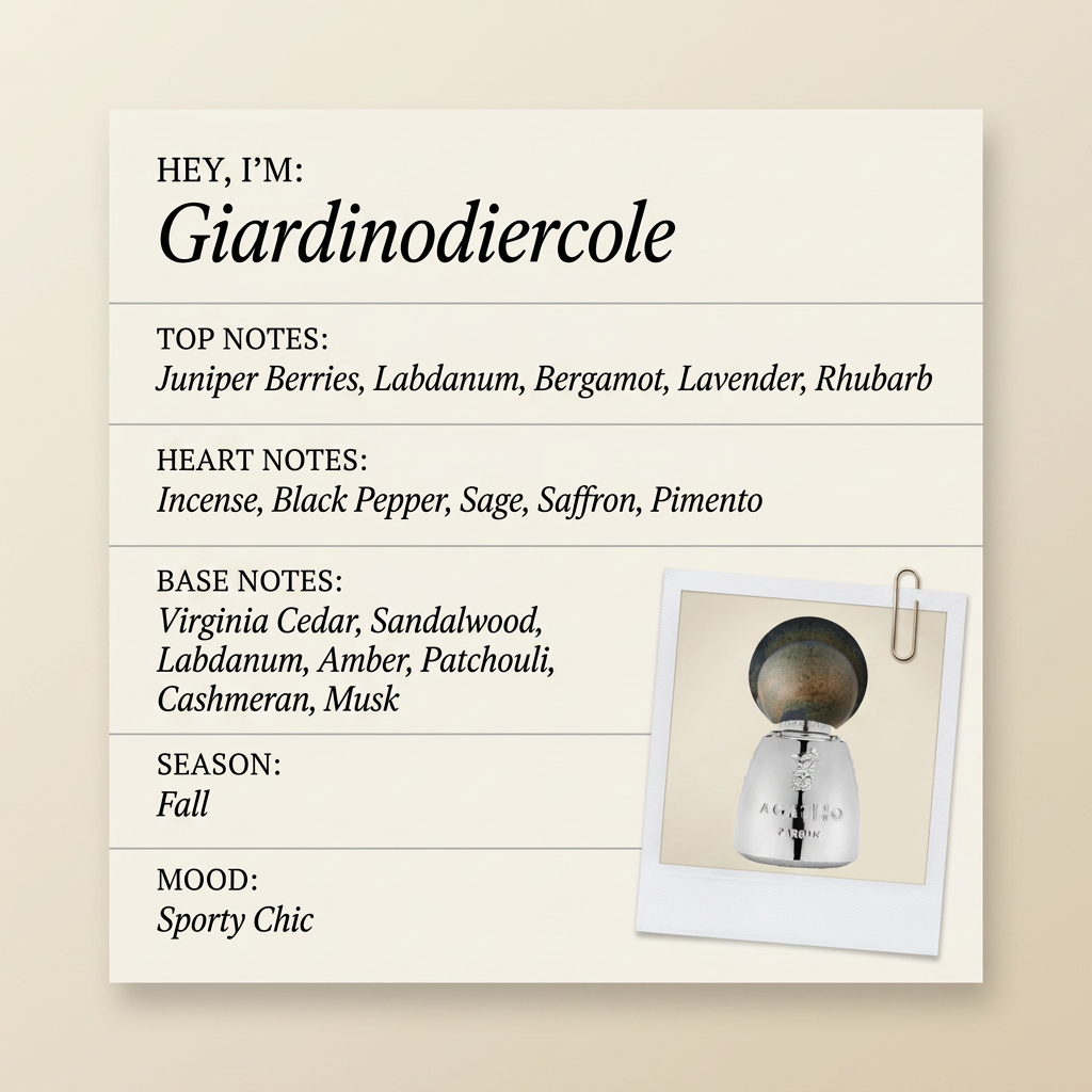 Agatho Parfum Giardinodiercole fragrance profile card