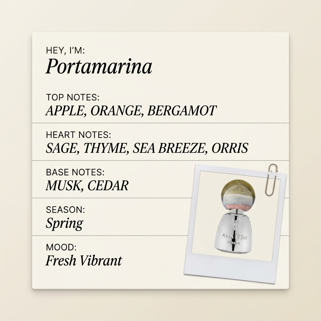 Agatho Parfum Portamarina fragrance profile card