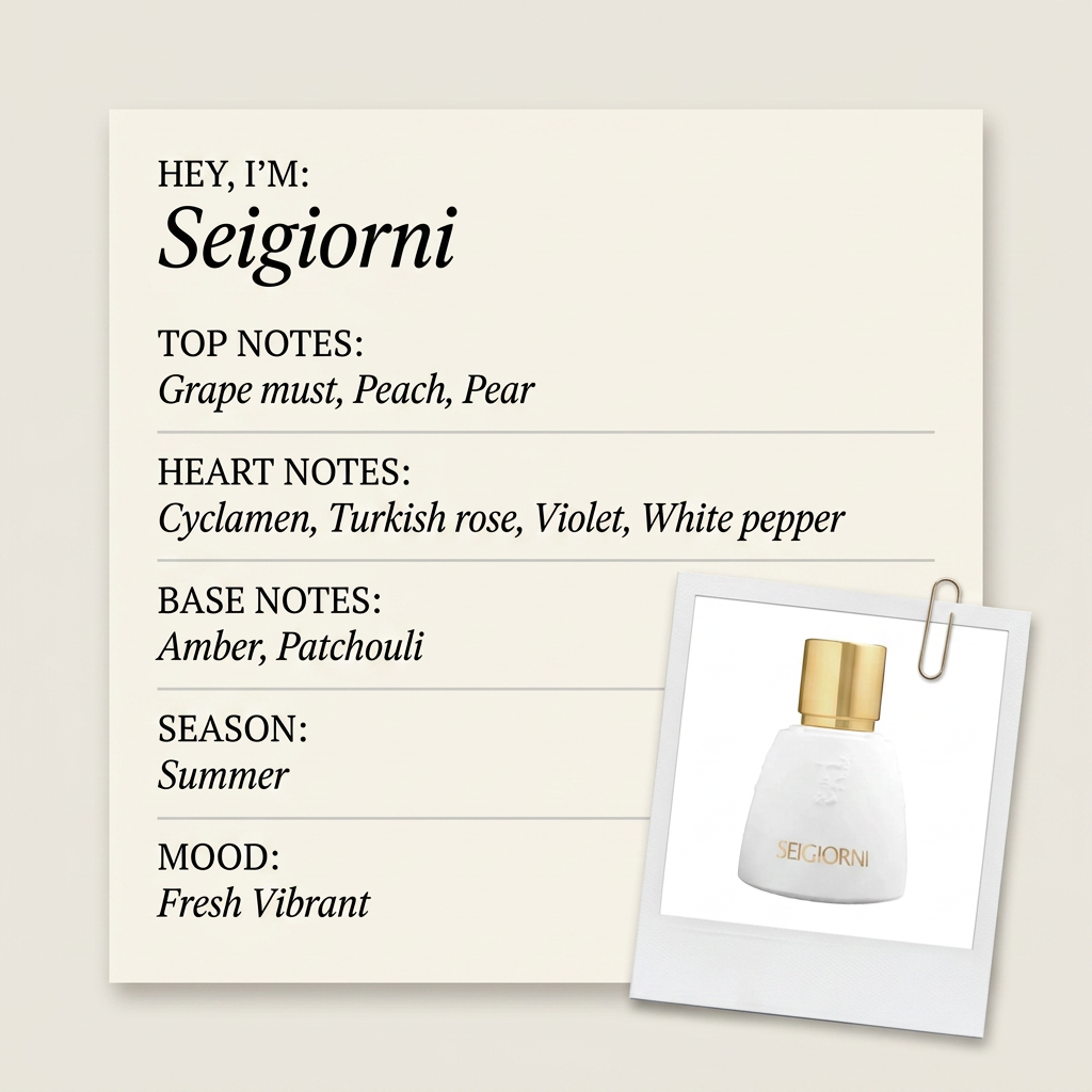 Agatho Parfum Seigiorni fragrance profile card