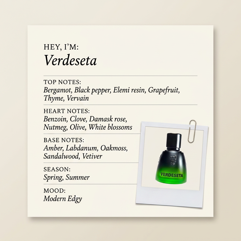 Agatho Parfum Verdeseta fragrance profile card