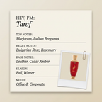 Arabian Oud Taraf fragrance profile card