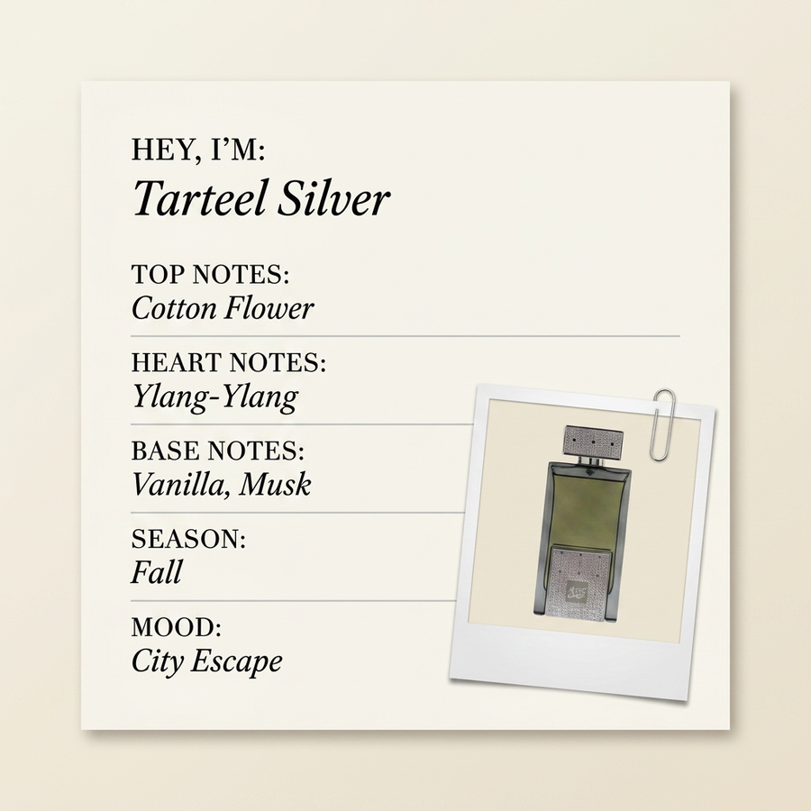 Arabian Oud Tarteel Silver fragrance profile card
