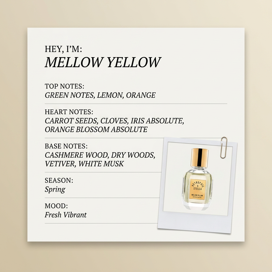 Astrophil & Stella MELLOW YELLOW fragrance profile card