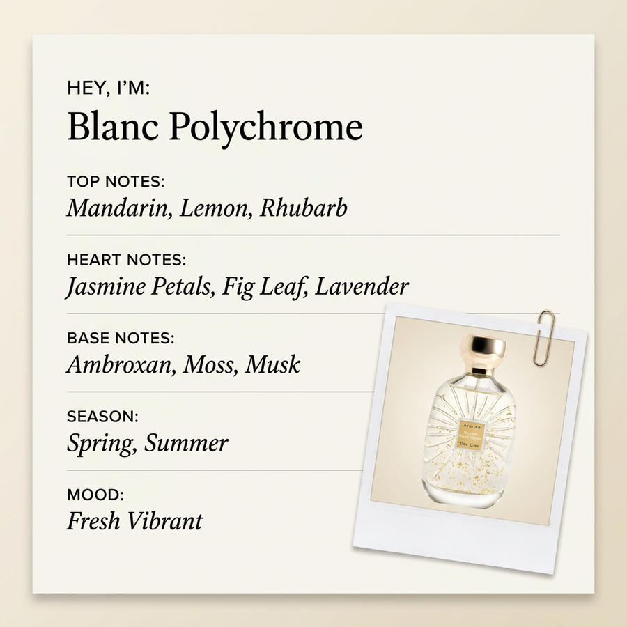 Atelier Des Ors Blanc Polychrome fragrance profile card