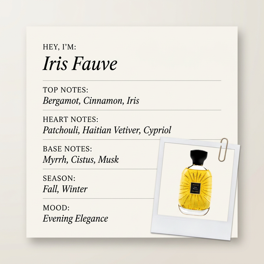 Atelier Des Ors Iris Fauve fragrance profile card