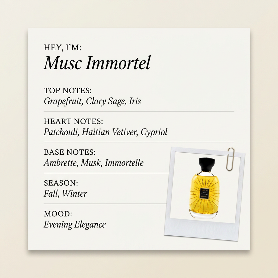 Atelier Des Ors Musc Immortel fragrance profile card
