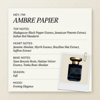 Atelier Materi Parfumerie AMBRE PAPIER fragrance profile card