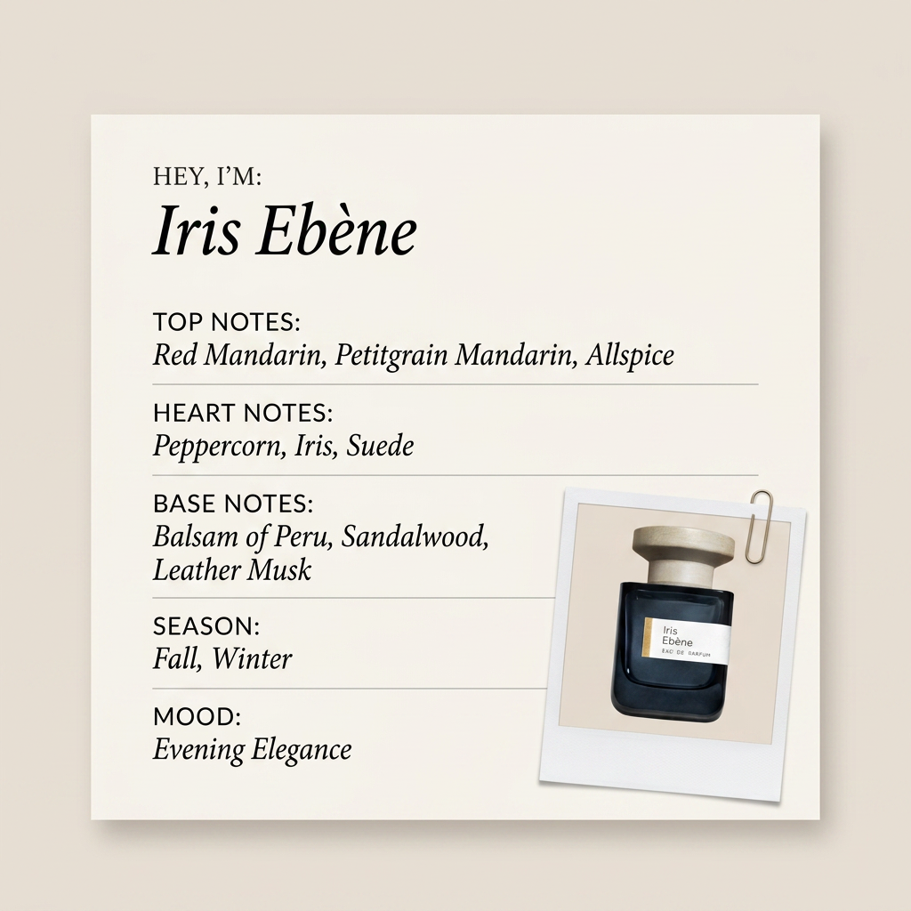 Atelier Materi Parfumerie Iris Ebène fragrance profile card