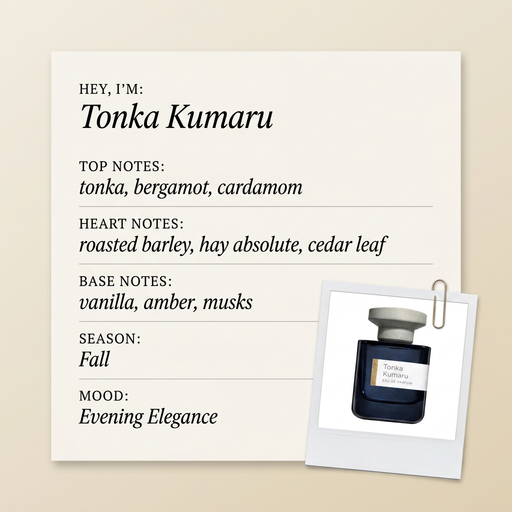 Atelier Materi Parfumerie Tonka Kumaru fragrance profile card