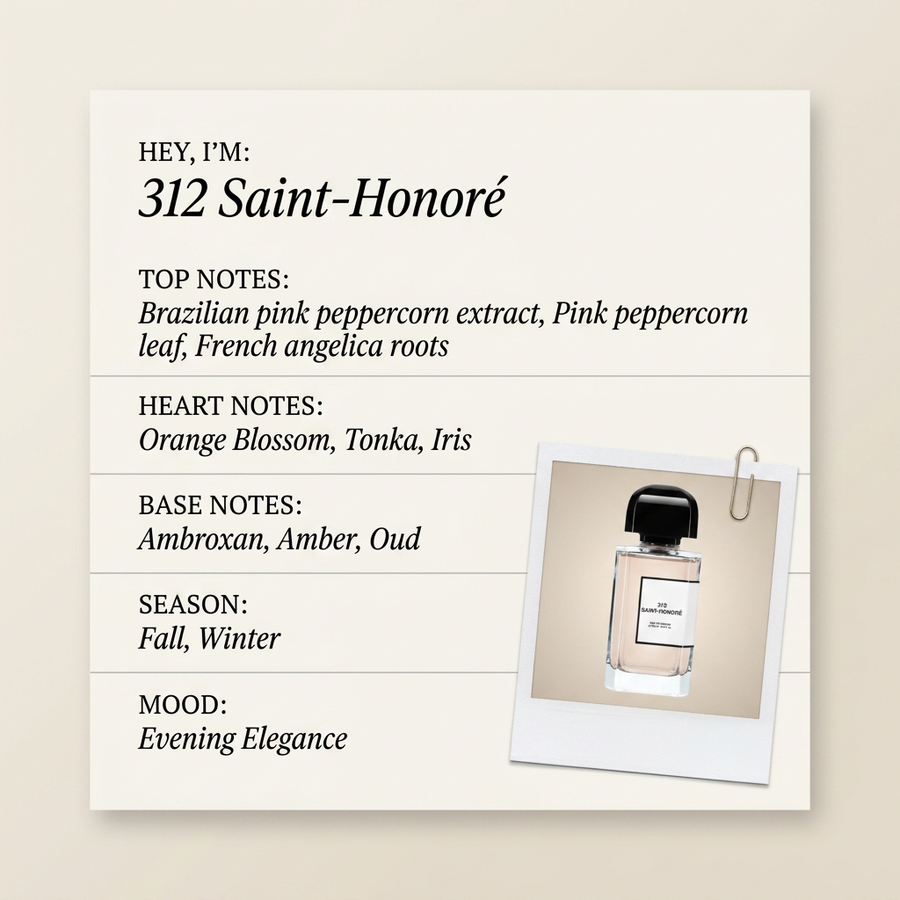 BDK Parfums 312 Saint-Honoré fragrance profile card