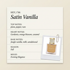 Birkholz Satin Vanilla fragrance profile card