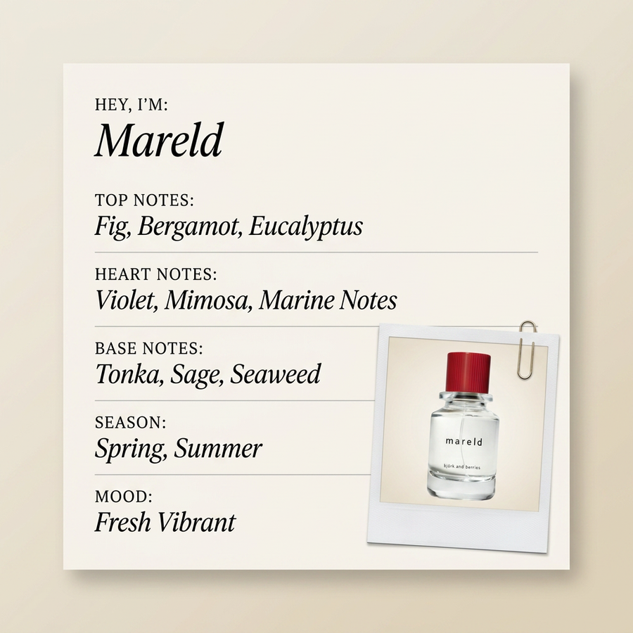 Björk and Berries Mareld fragrance profile card