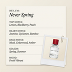 Björk and Berries Never Spring fragrance profile card