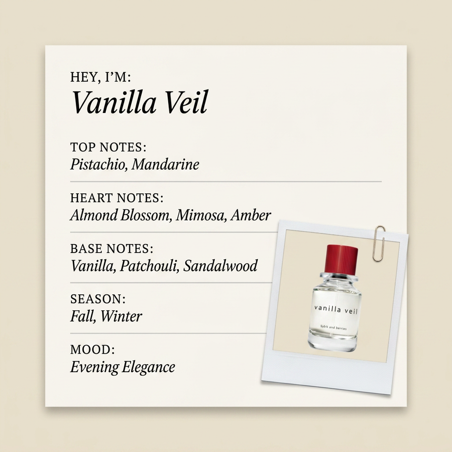 Björk and Berries Vanilla Veil fragrance profile card