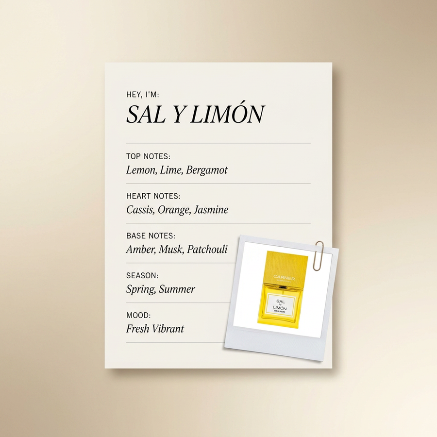 Carner Barcelona SAL Y LIMÓN fragrance profile card