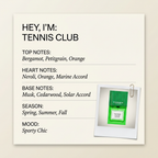 Carner Barcelona TENNIS CLUB fragrance profile card
