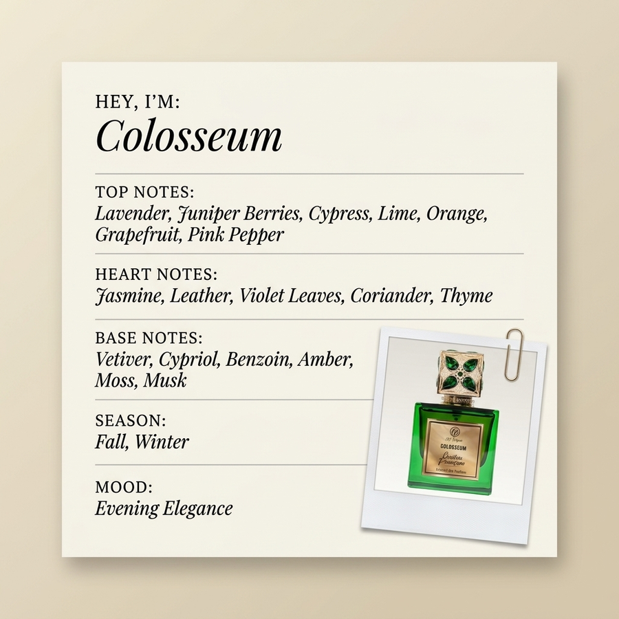 Christian Provenzano Perfumes Colosseum fragrance profile card