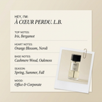 D'Orsay À CŒUR PERDU. L.B. fragrance profile card