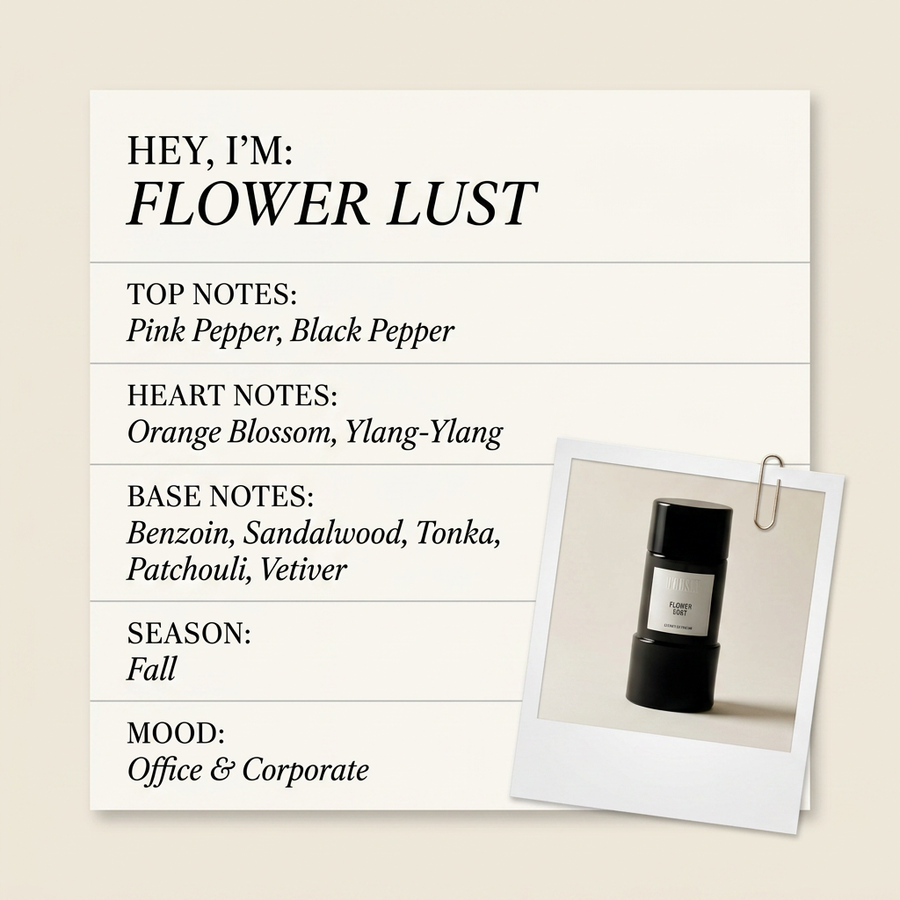 D'Orsay FLOWER LUST fragrance profile card