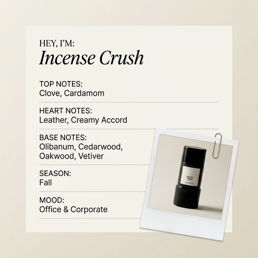 D'Orsay Incense Crush fragrance profile card