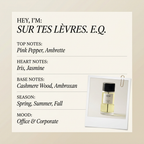 D'Orsay SUR TES LÈVRES. E.Q. fragrance profile card