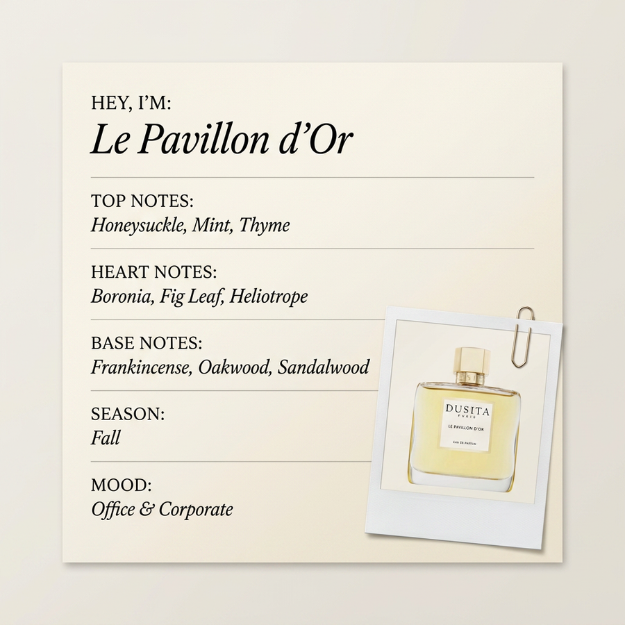 DUSITA PARIS Le Pavillon d'Or fragrance profile card