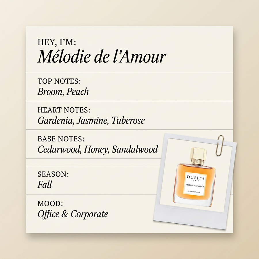 DUSITA PARIS Mélodie de l'Amour fragrance profile card