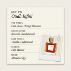 DUSITA PARIS Oudh Infini fragrance profile card