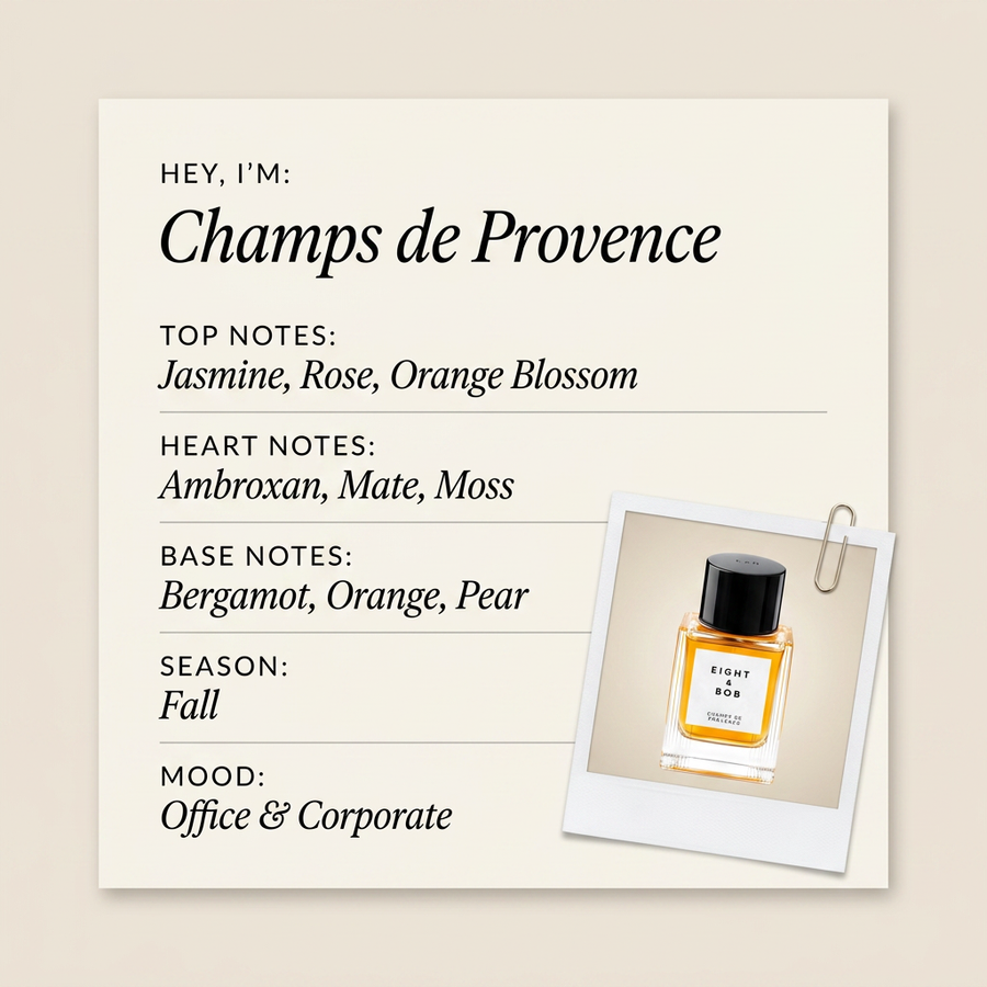 Eight & Bob Champs de Provence fragrance profile card