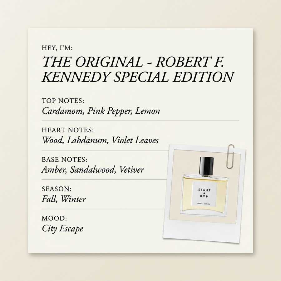 Eight & Bob THE ORIGINAL - ROBERT F. KENNEDY SPECIAL EDITION fragrance profile card