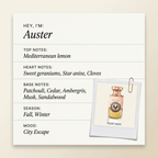 Electimuss London Auster fragrance profile card