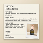 Electimuss London Vanilla Edesia fragrance profile card