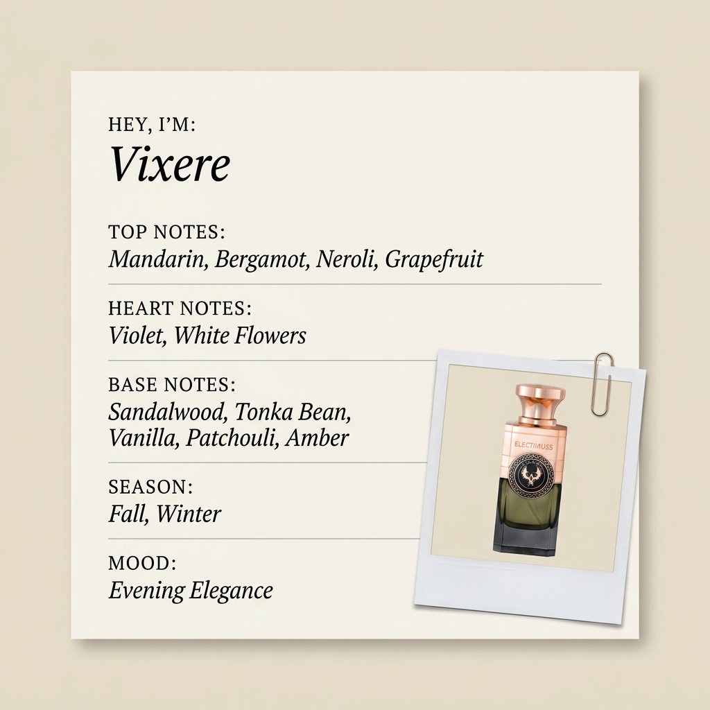 Electimuss London Vixere fragrance profile card