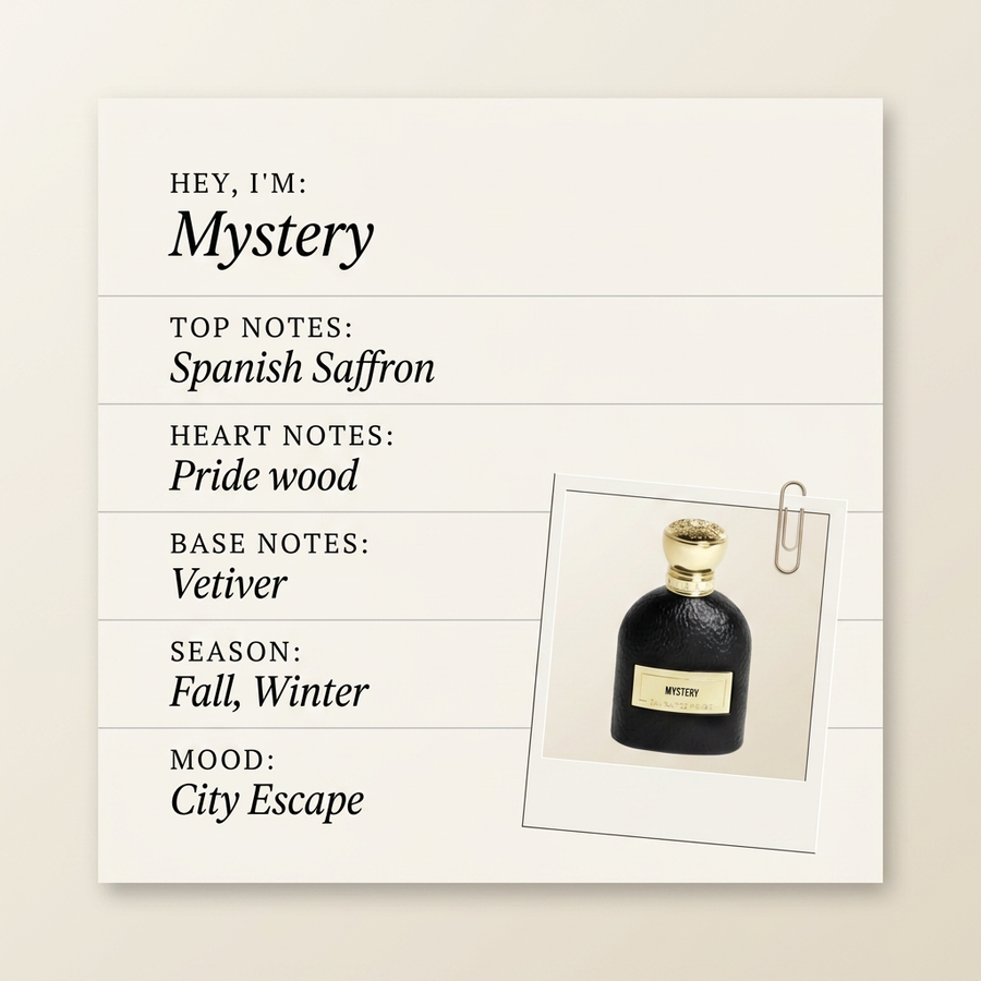 Emirates Pride Mystery fragrance profile card
