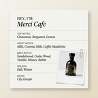 Epicò Parfum Merci Cafe fragrance profile card