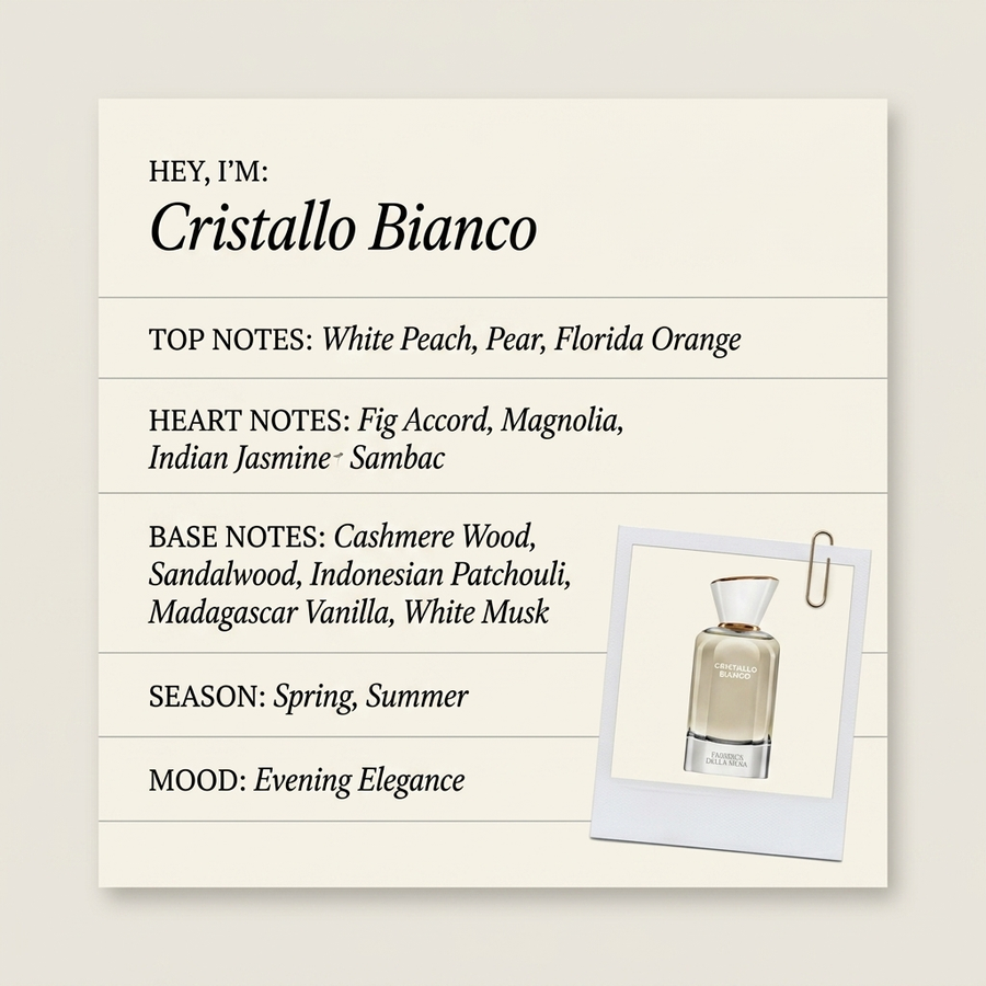 FABBRICA DELLA MUSA Cristallo Bianco fragrance profile card