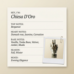 Filippo Sorcinelli Parfums Chiesa D'Oro fragrance profile card