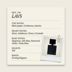 Filippo Sorcinelli Parfums LAVS fragrance profile card