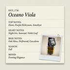Filippo Sorcinelli Parfums Oceano Viola fragrance profile card