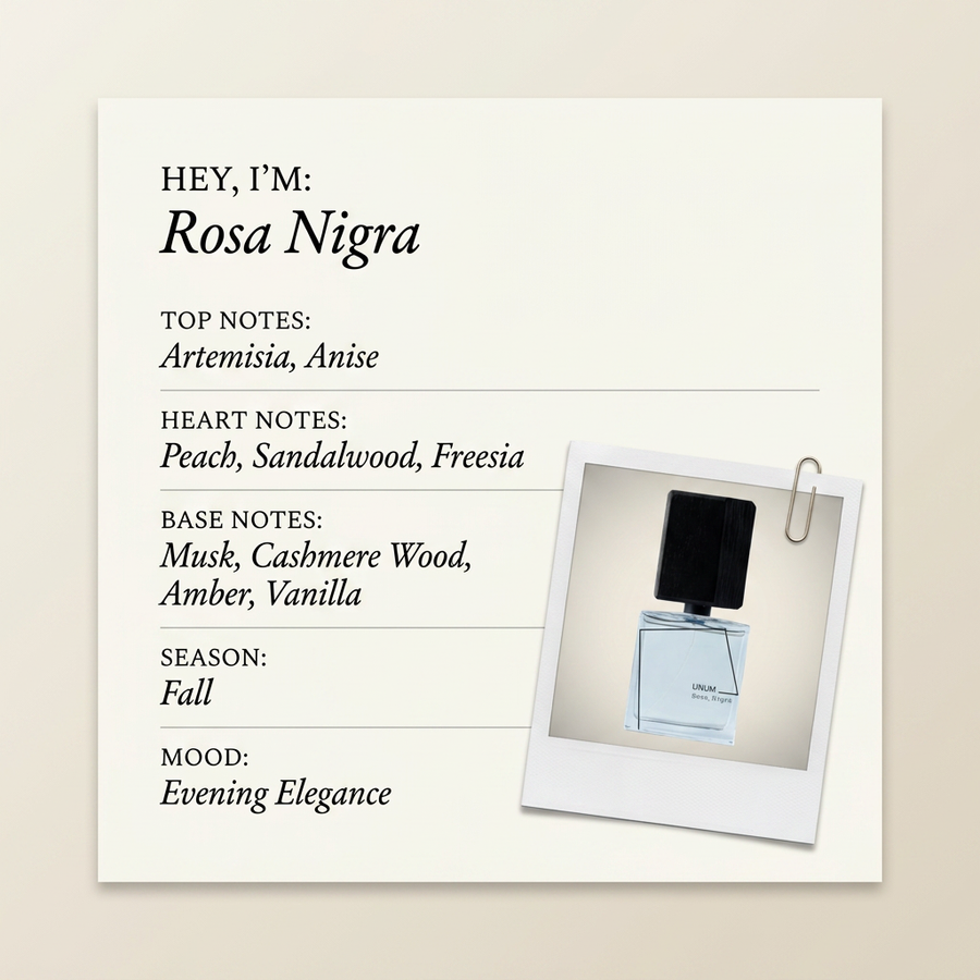 Filippo Sorcinelli Parfums Rosa Nigra fragrance profile card
