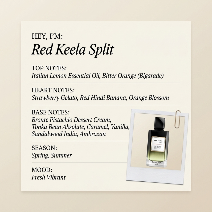 FOMOWA Paris Red Keela Split fragrance profile card