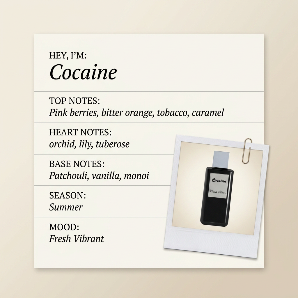 Franck Boclet Cocaine fragrance profile card