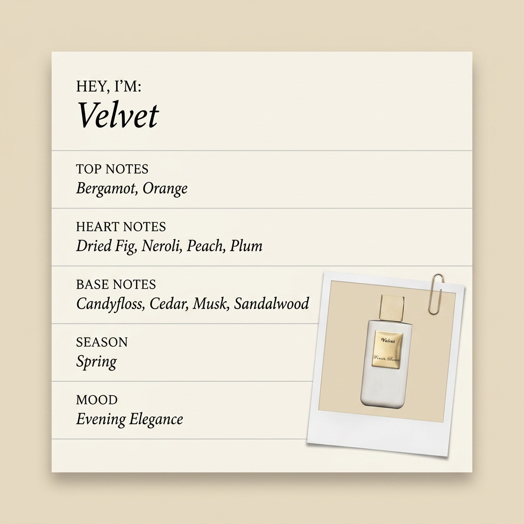 Franck Boclet Velvet fragrance profile card