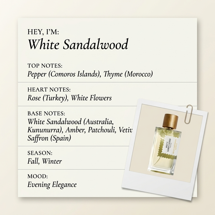 Goldfield & Banks Australia White Sandalwood fragrance profile card