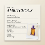 Grammatik Drammatik AMBITCHOUS fragrance profile card