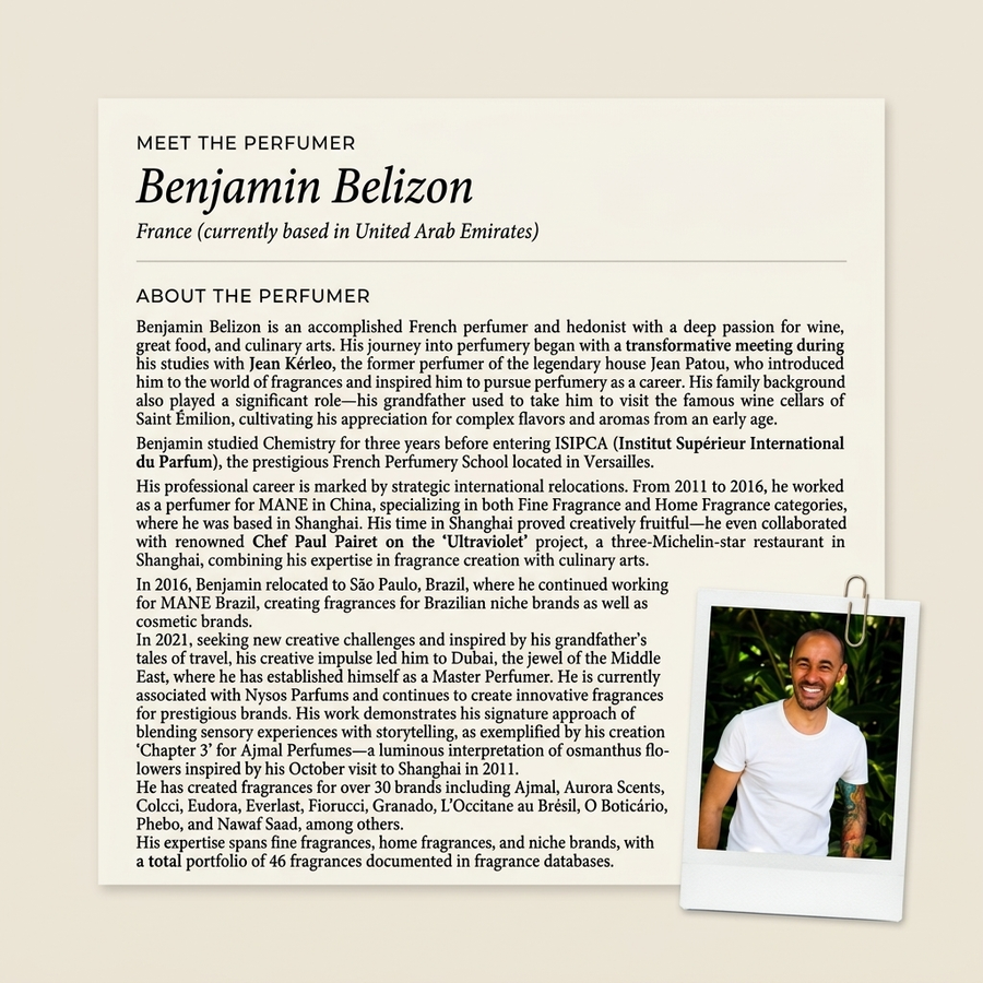 Benjamin Belizon perfumer profile